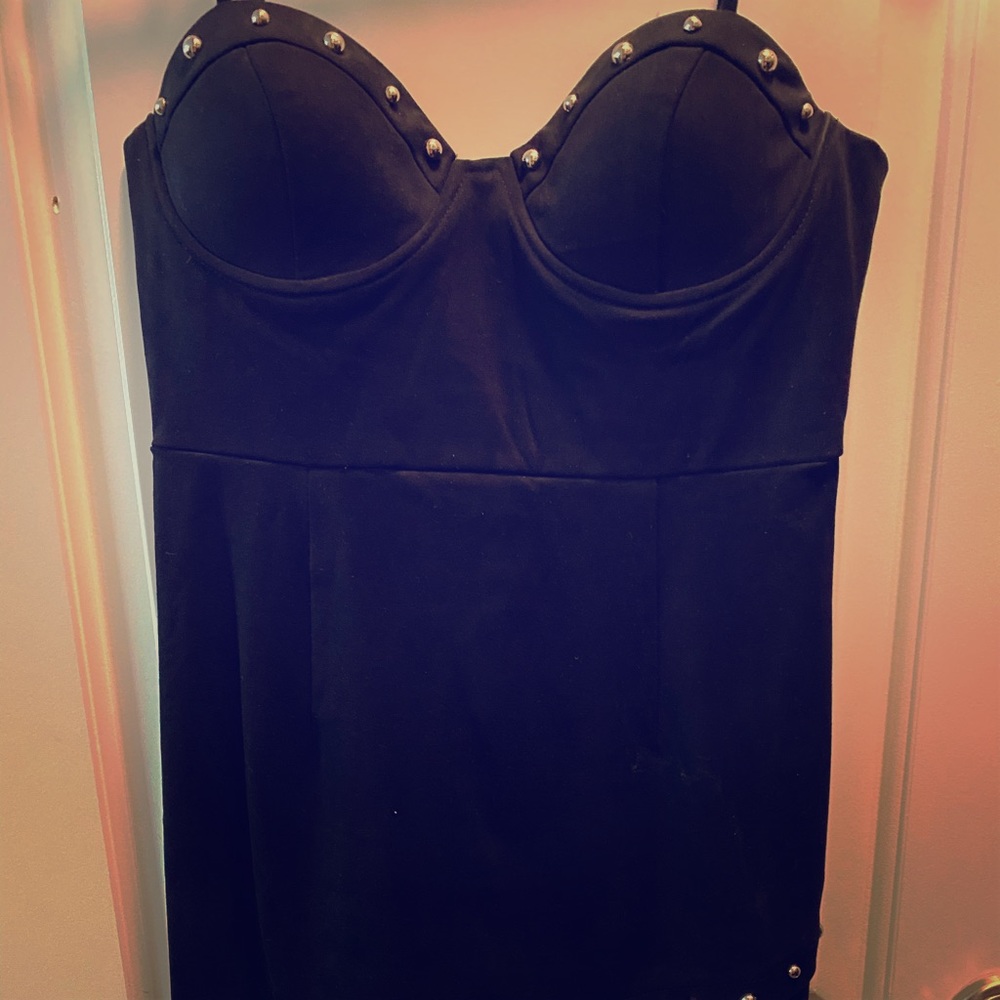 Forever 21 gold stud suede like dress small
